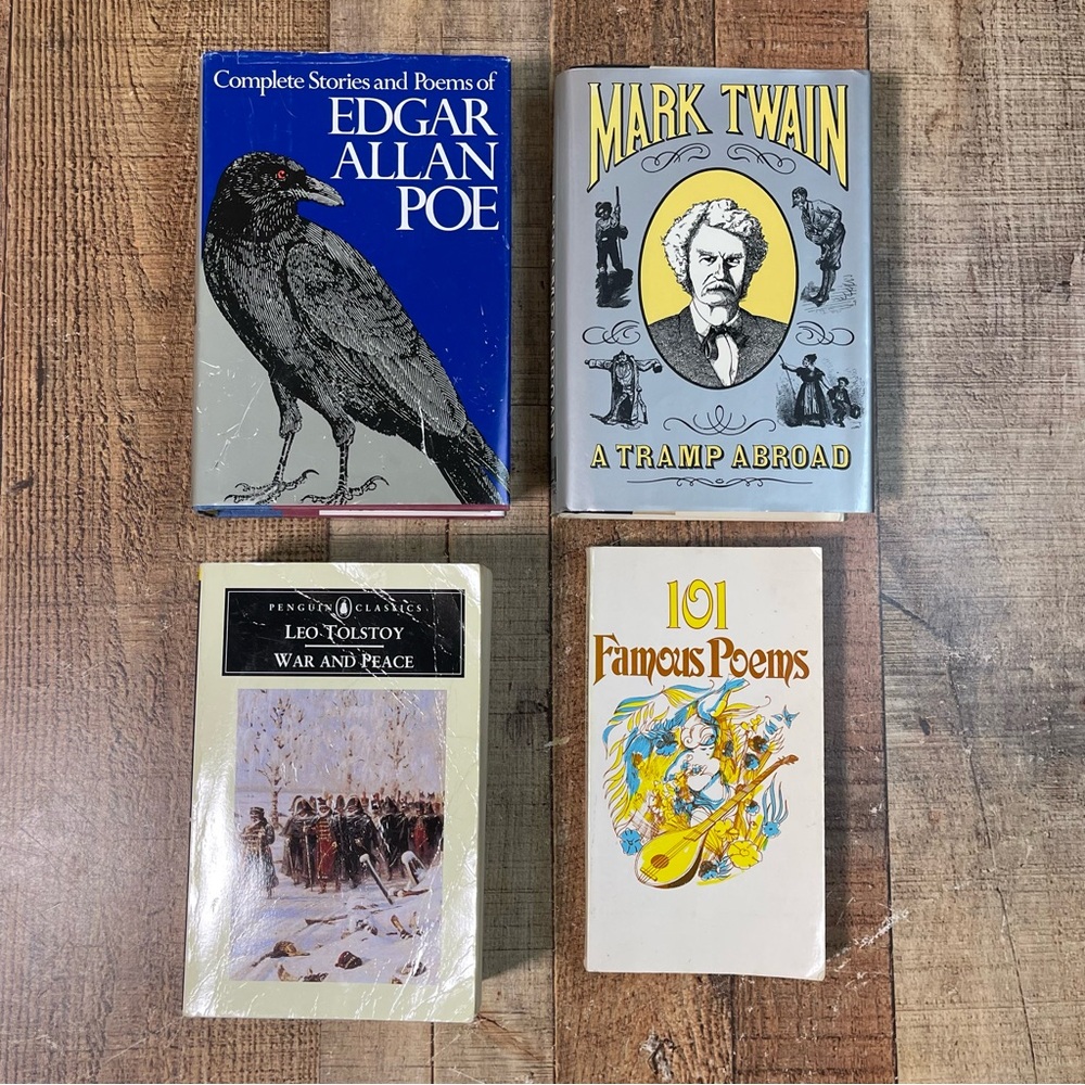 Edgar Allan Poe Complete Stories & Poems A Tramp Abroad War and Peace Tolstoy